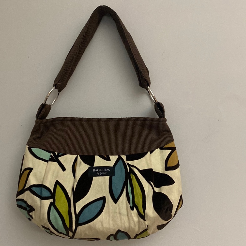 Bagolitas by janice floral and brown corduroy shoulder bag